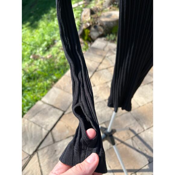 Helmut Lang Black Finest Rib Mini Dress Thumbholes XXS - Picture 5 of 6